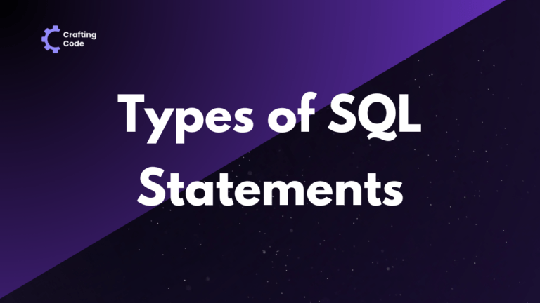 SQL Syntax and Types of SQL statements
